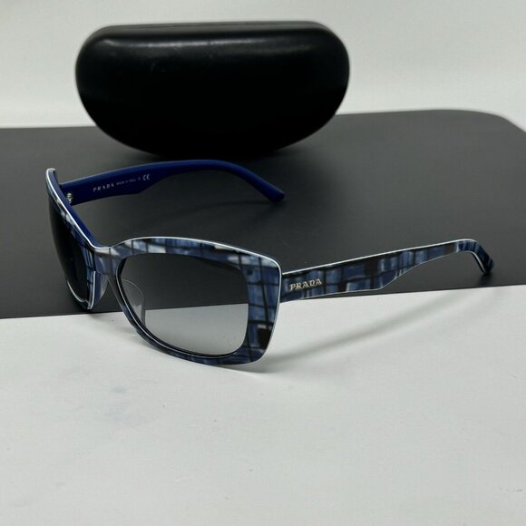Prada Sunglasses SPR 03N Italy BF2-3M1 Size 57 [] 18 140 Blue Cat Eye - Picture 3 of 16